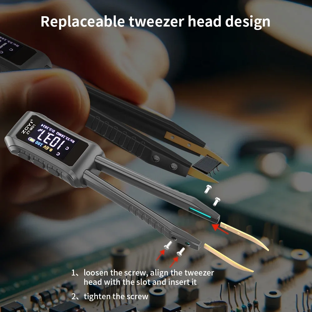 Smd Tweezer Set - ZOYI ZT-MD1 Multimetro Digitale Portatile di