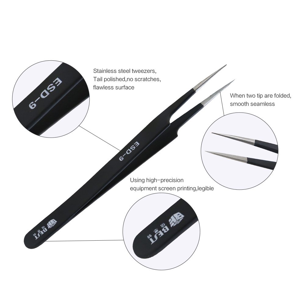 BST-ESD-9 Pinzette antistatich - Smd Tweezer Set recensione e prezzo